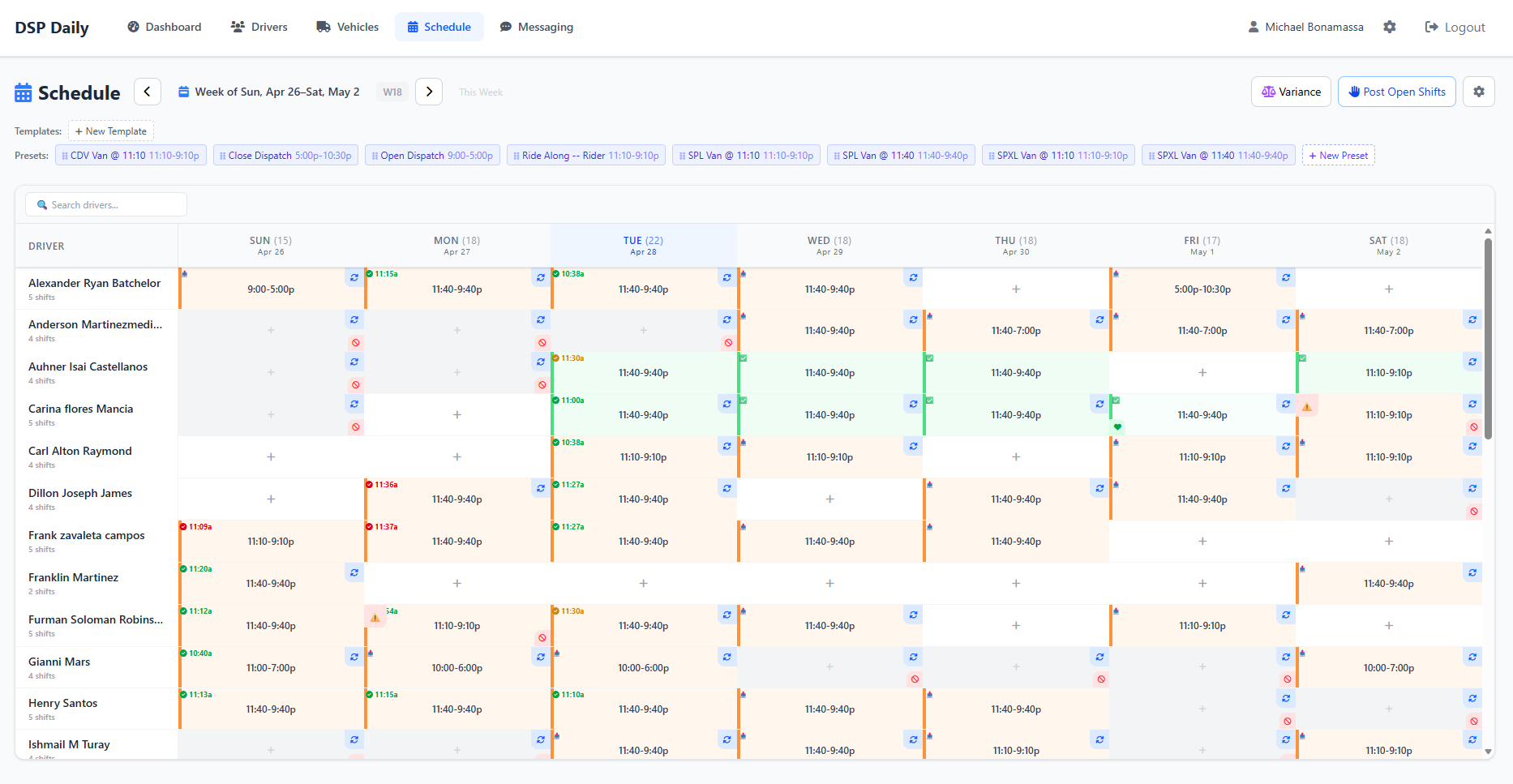 DailyDSP Weekly Schedule Builder
