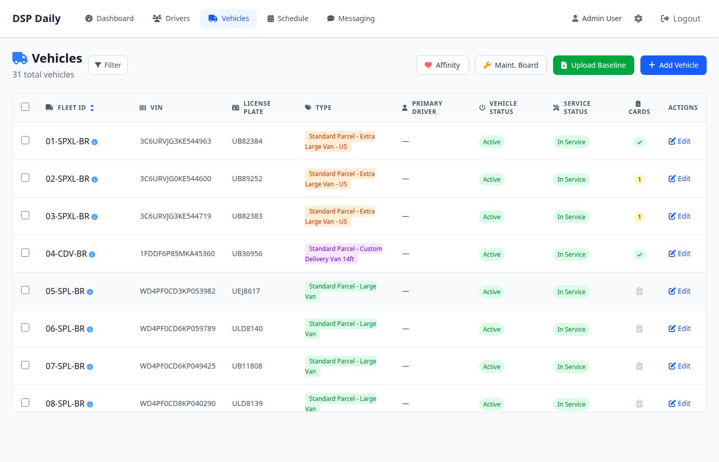 DailyDSP Vehicle Management
